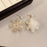 Christmas Snowflake Earrings Women's Full Diamond Pearl Plush Earrings