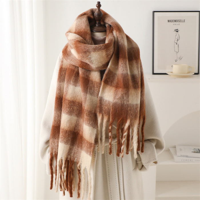 Winter Scarf Plaid Men's And Women's Warm Scarf