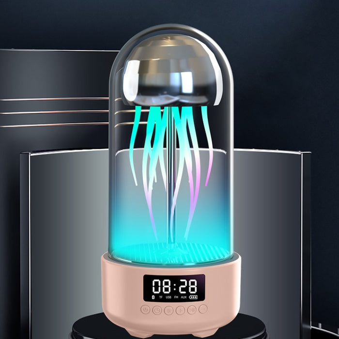 Creative 3in1 Colorful Jellyfish Lamp With Clock Luminous Portable Stereo Breathing Light Smart Decoration Bluetooth-compatible Speaker