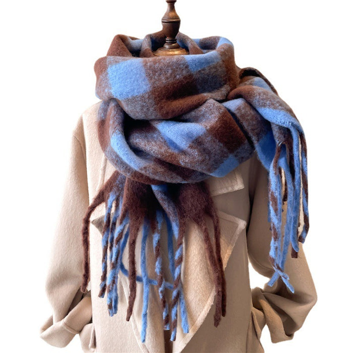 Winter Scarf Plaid Men's And Women's Warm Scarf